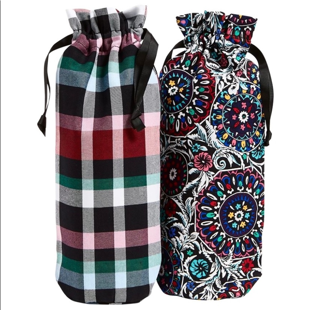 Vera Bradley Set of 2 Bottle Gift Bags in Stained Glass Medallion